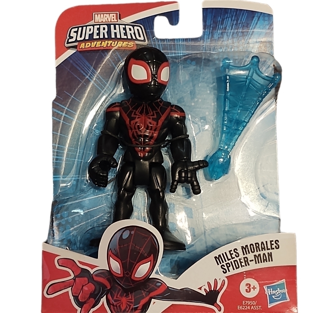 Miles Morales Spider-Man Hasbro Marvel Super Hero Adventures Black Suit 5 Inch
